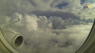 Turbulent flight through cumulonimbus clouds  during heavy Pisa approach [upl. by Bernt]