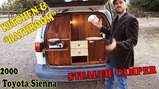 Minivan Camper Conversion 3 days 350 BATHROOM and KITCHEN Toyota Sienna [upl. by Anialram441]