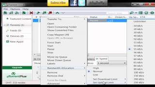 How to Limit Download and Upload speed on uTorrent  Make Downloads Faster or Slower [upl. by Ylrebmi]