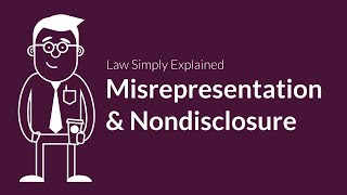 Misrepresentation and Nondisclosure  Contracts  Defenses amp Excuses [upl. by Berey]