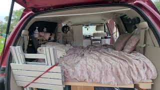 Minivan camper set up simple and comfortable [upl. by Belia]