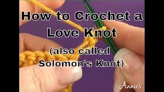 How to Crochet a Love Knot Solomons Knot Stitch  an Annies Tutorial [upl. by Notyard]