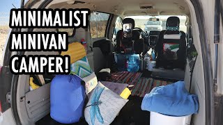 A Truly Minimalist NoBuild Minivan Camper Complete Tour [upl. by Elset496]