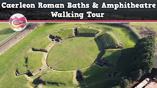 CAERLEON ROMAN BATHS amp AMPHITHEATRE WALES  Walking Tour  Pinned on Places [upl. by Ydnil]