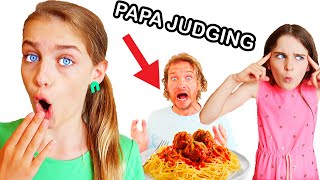 PAPA JUDGES PASTA TWIN TELEPATHY Challenge By The Norris Nuts [upl. by Norit]