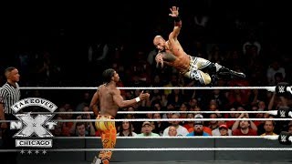 Ricochet makes a stunning leap over the top rope to topple Velveteen Dream NXT TakeOver Chicago II [upl. by Vadnee]