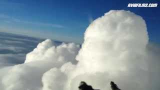 Flying in and out of clouds from cockpit and cabin [upl. by Kcirtemed]