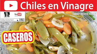 CHILES EN VINAGRE  Vicky Receta Facil [upl. by Nogem]