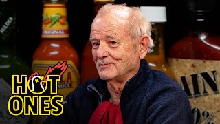 Bill Murray Doesn’t Flinch While Eating Spicy Wings  Hot Ones [upl. by Yeca153]