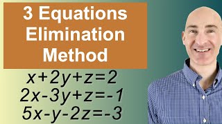 Solving Systems of 3 Equations Elimination [upl. by Sahc582]