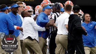 No 14 Florida outlasts Vanderbilt after benchesclearing scuffle  College Football Highlights [upl. by Retluoc]