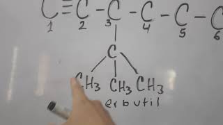 Parte final de la Estructura del 3Terbutil4Butil5Isobutil1Nonino [upl. by Gnidleif654]