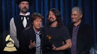 Paul McCartney Dave Grohl Krist Novoselic and Pat Smear Win Best Rock Song  GRAMMYs [upl. by Lleinad]