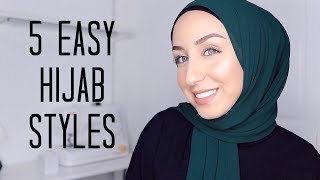 QUICK AND EASY HIJAB STYLES  Cotton Jersey amp Chiffon Tutorial [upl. by Haimes613]