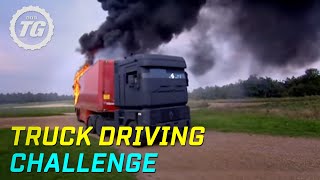 Truck Driving Challenge Part 1 Rig Stig amp Power Slide  Top Gear  BBC [upl. by Yelyab]