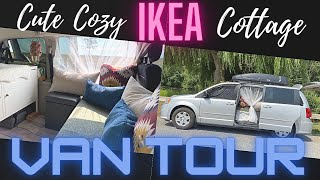 VANIFE  Cute Cozy IKEA Cottage in a Minivan  Full VAN TOUR  Dodge Grand Caravan [upl. by Jaime]