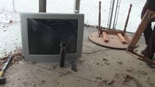 Heavy CRT TV Destruction [upl. by Nichole]