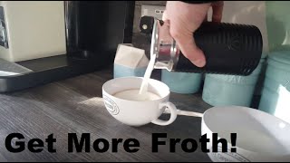 How to Get More Froth from Your Nespresso Coffee Aeroccino  Nespresso tips and help [upl. by Meingoldas]