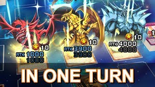 YuGiOh Duel Links Summoning 3 Egyptian Gods in one turn [upl. by Enitram]