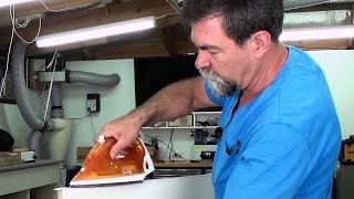 How to apply iron on edge melamine Dave Stanton easy woodworking [upl. by Gussy]