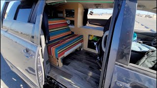 Ultimate Minivan Offgrid Camper Van Tour Lifted Toyota Sienna  Self Converted [upl. by Zenitram789]