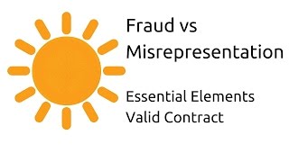 Fraud vs Misrepresentation  Other Essential Elements of a Valid Contract  CA CPT  CS amp CMA [upl. by Einnil]