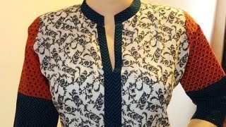 kurti collar neck design cutting and stitching for beginners [upl. by Rikahs]