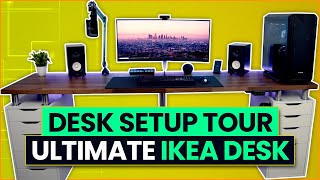 My Desk Setup Tour  The Ultimate IKEA Desk [upl. by Helprin]