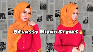 5 classy Hijab Styles [upl. by Sibilla]