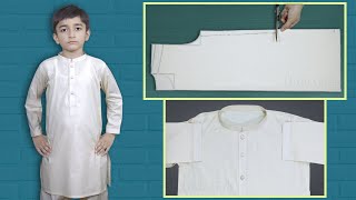 Boy Kurta Kameez Cutting And Stitching  For 8 To 10 Years Boy  In UrduHindi [upl. by Lyndsie]