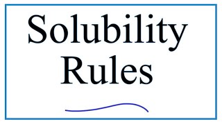 Solubility Rules Explanation amp Practice [upl. by Leay]